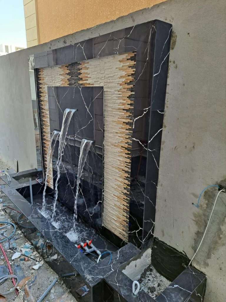 شركة تصميم شلالات بالرياض 0558476772 تنسيق حدائق عشب جدارى برجولات